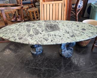 large solid marble coffee table MCM