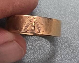 masonic 10k mens ring