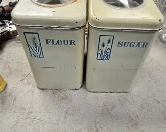 vintage flour and sugar bins