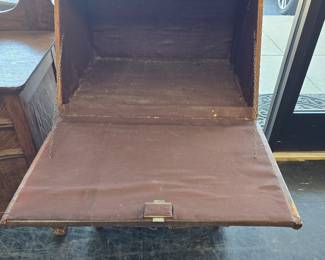 antique Ethiopian leather wrapped drop front desk