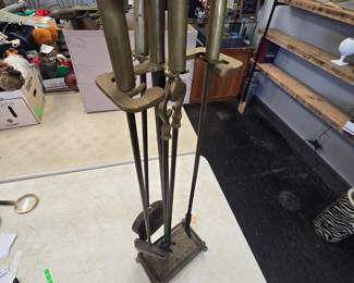 duck head fireplace set brass