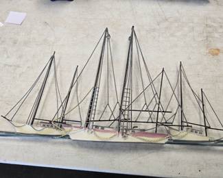 vintage 3d sailing ship decor