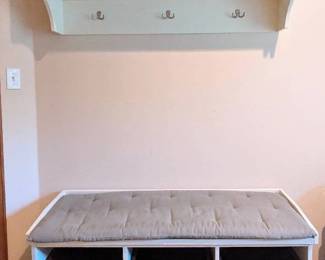 Matching Storage Bench and Storage Shelf with Coat Rack