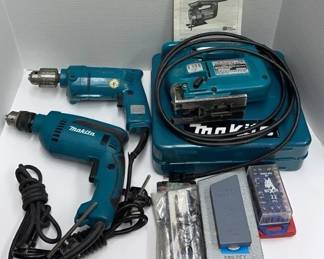 Lot Of 3 Makita Power Tools W Accessories 