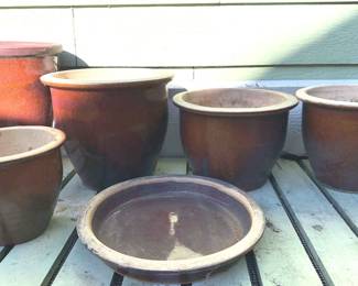 5 Hand Glazed Pots
