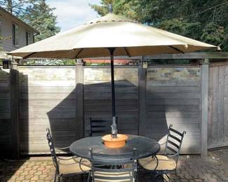 Black Metal Patio Table Chair Set