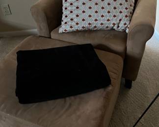 Chair and Ottoman, Decorative Pillows