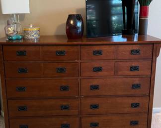 Bassett Mission Style Dresser, Accessories. TV
