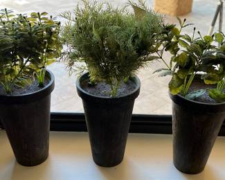 Set/3 Small Pots Faux Greenery