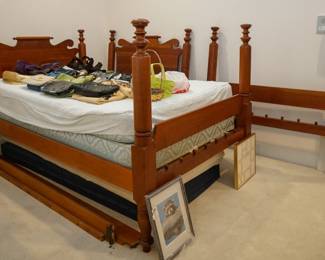 Pair of custom made solid cherry twin beds