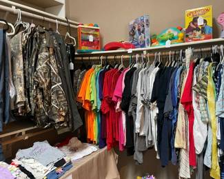 Lots of great t-shirts including camo, hunting items, including new camo Winchester Jacket, Carhartt Jacket, Advantage Max 4 Jacket, Overalls, PJ's