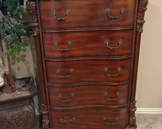 Cherry cherry tall boy with five drawers