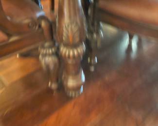 The leg details of the dining table