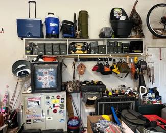 Among other things see the empty ammo cans on the shelf.