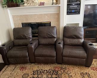 We moved the home theater recliners downstairs