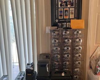 Over 50 signed mini-helmets! This stack contains about 30.