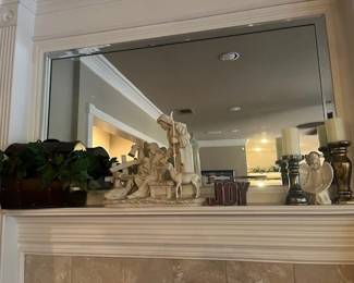 Beautiful nativity, floral in trunk, candle holders