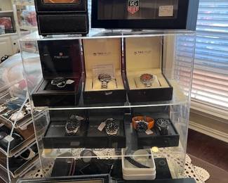 Here are the Tag Heuer watches in the showcase.