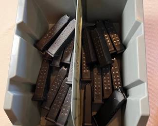 Glock 9MM Magazines 15 round capacity on the right, 17 round capacity on the left