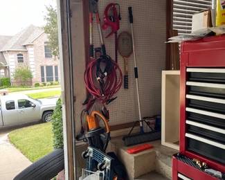 Yard tools on the wall