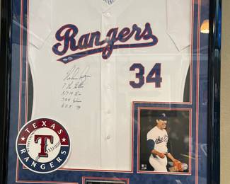 Framed and signed Nolan Ryan Jersey!