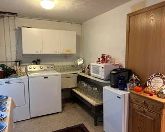 Maytag Washer and Dryer, Mini Frig, and Microwave