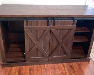 Tv barn door cabinet