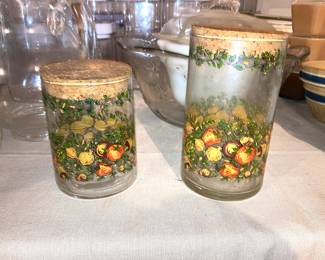 Vintage Corning storage jars