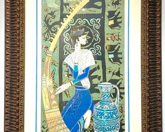 Lot 813 Original Ting Shao Kuang Serigraph Harp