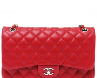Lot 288 Chanel Red Leather Bag