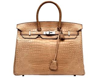 Lot 379 Hermes Birkin  Matte Crocodile Bag 35cm