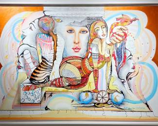 Lot 108 Original Gocha Nino Jokhadze Acylic on Canvas lhumeur fminine