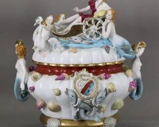 Lot 359 Original Meissen Porcelain Mermaid Tureen