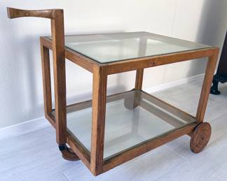 Wood + glass bar cart