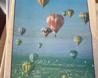 Abq Balloon Fiesta memorabilia: pilot’s vests/jackets, enamel pins, newspaper special sections, ballcaps, bumper stickers