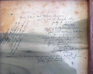 Writing (akin to journal entires) from 1938 on the underside of a drawer on the Brickwede Brothers Furniture Company buffet/sideboard