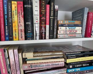 Books: Obama biographies, Garrison Keillor, Tony Hillerman paperbacks, classic + contemporary literature, cookbooks, instructional