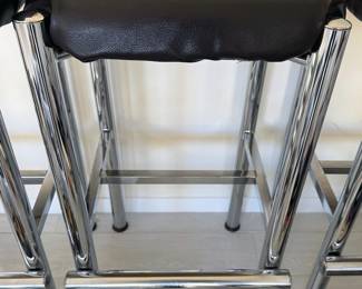 Leather + chrome bar stools (4)