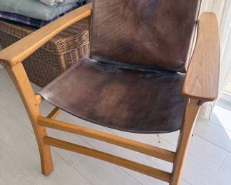 Wood + leather chairs by Stephen Crump