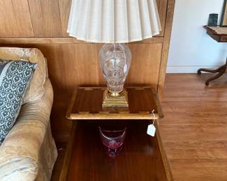 This is one of two step-in side tables, made by Lane Furniture.