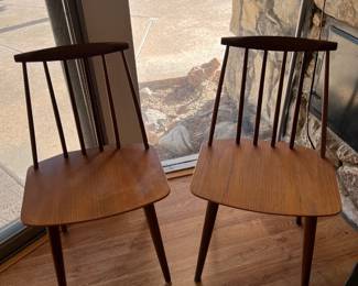 This pair of chairs are in excellent condition and are labeled MØBLER by F. D. B.