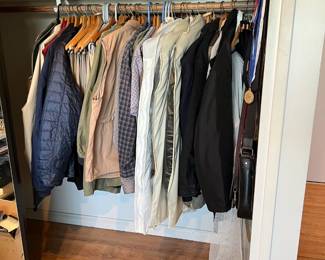 As you might expect, this is a closet with a good number of hanging clothes, and a few shoes.