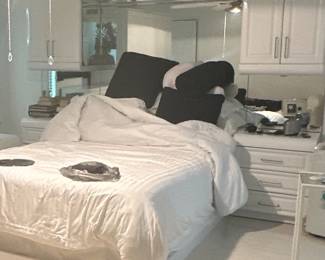 Bedroom set $800 OBO
Paid $3500 for posture perfect mattress and boxspring
Bed frame and cabinet was custom made $7500