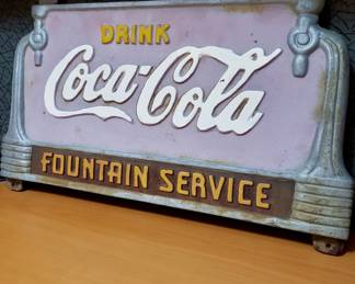 Vtg. Coca-Cola Fountain Service metal sign 