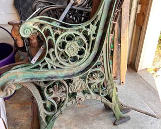 3 sets of Wrought iron bench ends 