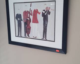 Framed and Matted Print of Jazz Band