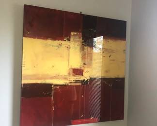 ARTWORK RED AND GOLD BY RON VAN DERWERF  39"BY 39"