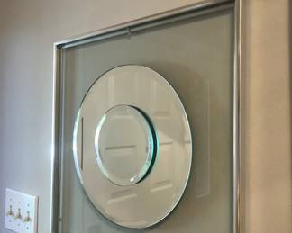 PAIR OF MIRRORED ARTWORK 18"BY 18"