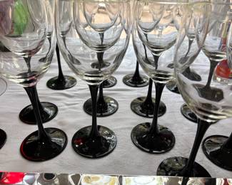 STEM WARE - STEMS ARE BLACK GLASS