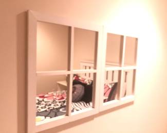 PAIR OF MIRRORED FRAME WINDOWS